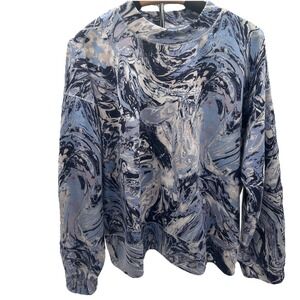 Cable & Gauge Women's s Sweater XL Abstract Blue Colors Long Sleeves very Soft